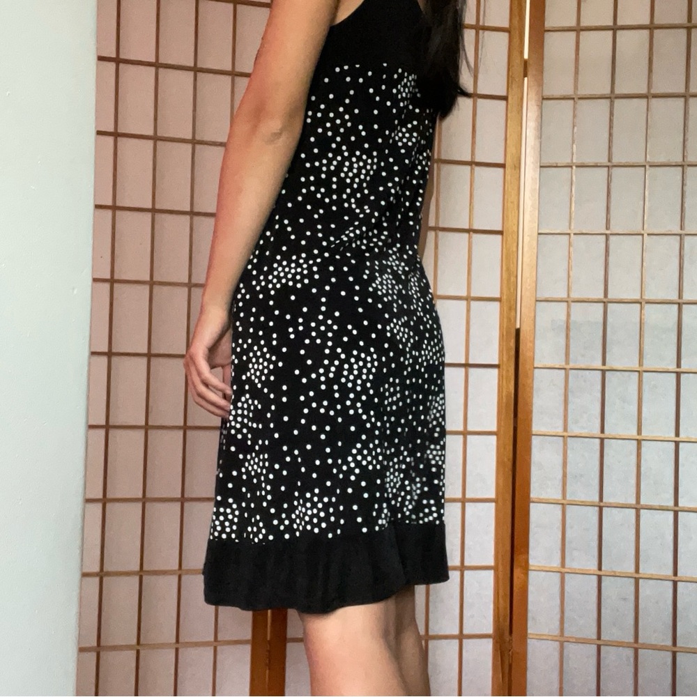 Jessica Polka Dot Black & White 60s Style Mod Midi Dress - Picture 3 of 13